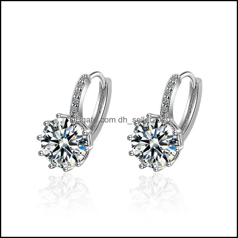 dangle & chandelier fashion round 2.0ct lab diamond zirconia drop earrings for women wholesale jewelry 1816 t2