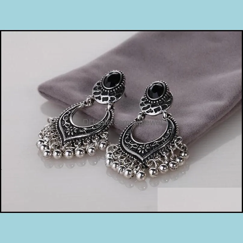 new 2018 bohemia tassel earrings old retro carved earings tassel earrings for women metal coin bells earrings fashion jewelry