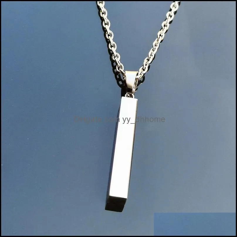 stainless steel wish column pendant necklace customizable name couple jewelry cross-border new accessories