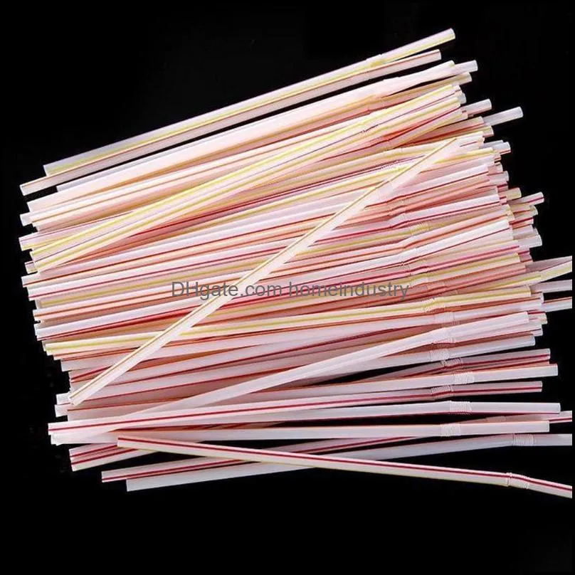 disposable dinnerware 200/1000pcs flexible plastic straws party drinking supplies straw 20.8cm long made of pp material high quality