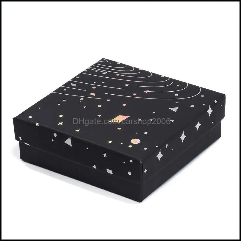 jewelry display box starry sky pattern gift case for bracelet necklace ring packaging present wedding bride jewelry organizer w1219 780