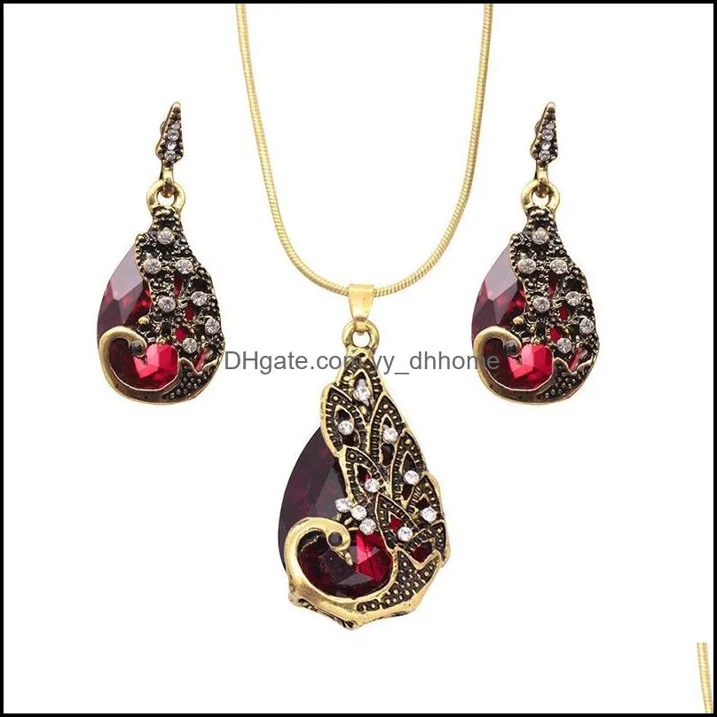 peacock jewelry set for women african beads costume jewelry set water drop engagement wedding party jewelry set