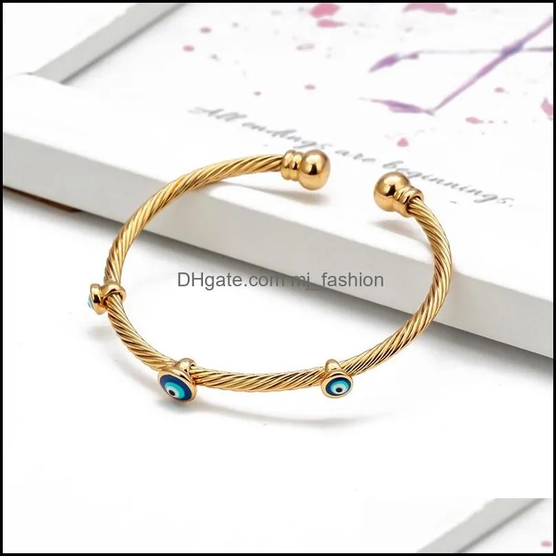 lucky eyes dropping oil evil turkish eye bangle bracelet gold silver color bangles gifts for women men fashion jewelry 38c3