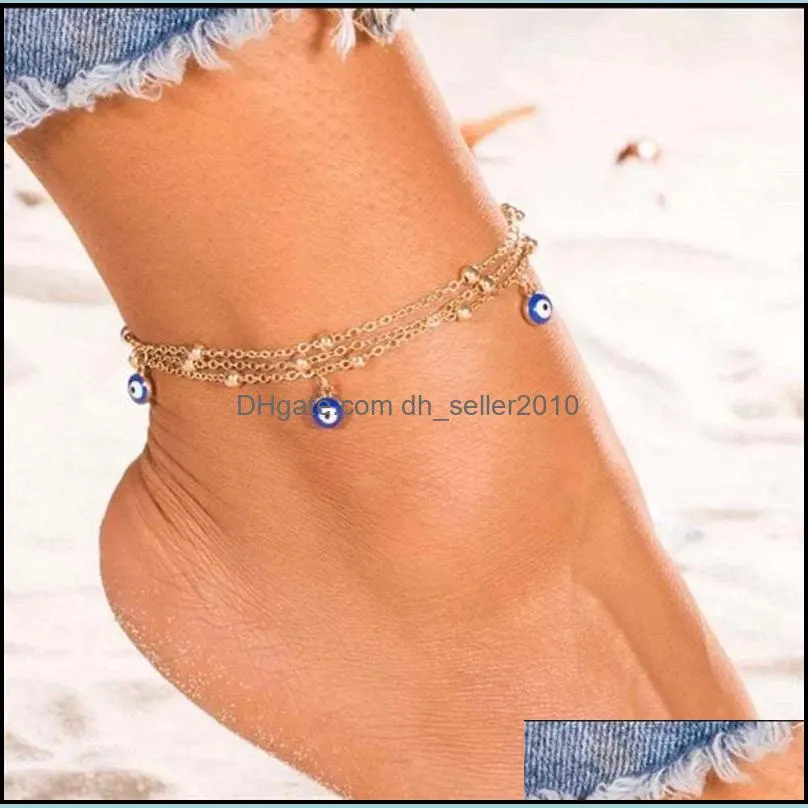 high 2 style turkish eyes beads anklets for women sandals pulseras tobilleras mujer pendant anklet bracelet foot summer beach jewelry 662