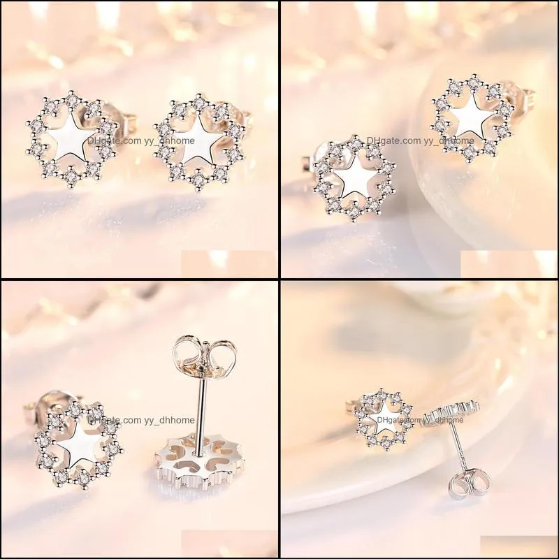 exaggerated fashion star earrings earrings personality simple five-pointed star earrings fashion nebula zircon earring beautiful