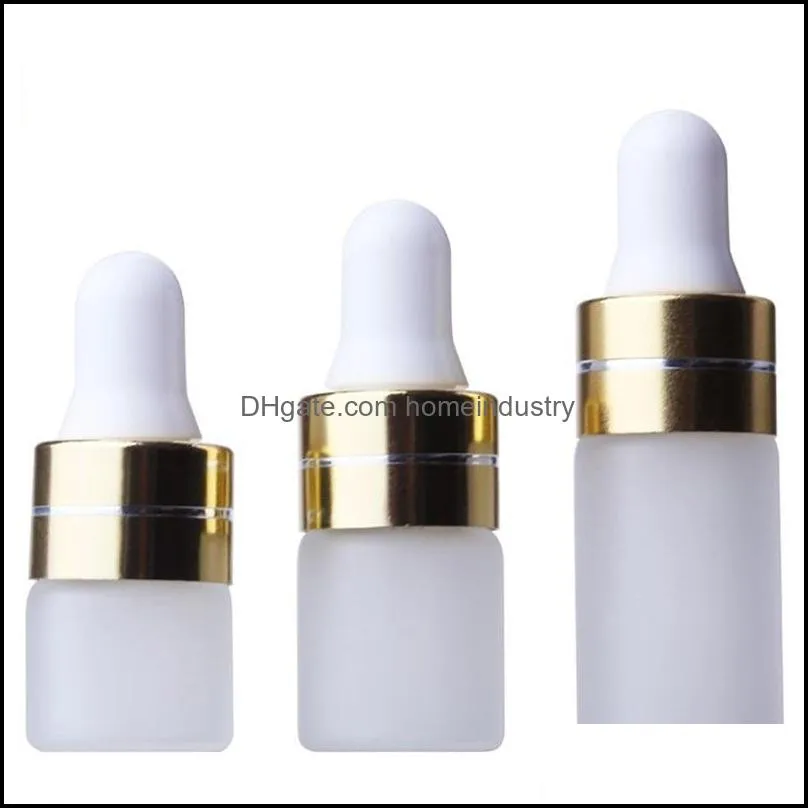 dropper bottle mini 1ml 2ml 3ml cosmetic jars travel transparent frosting empty glass containers portable new 0 65jy f2