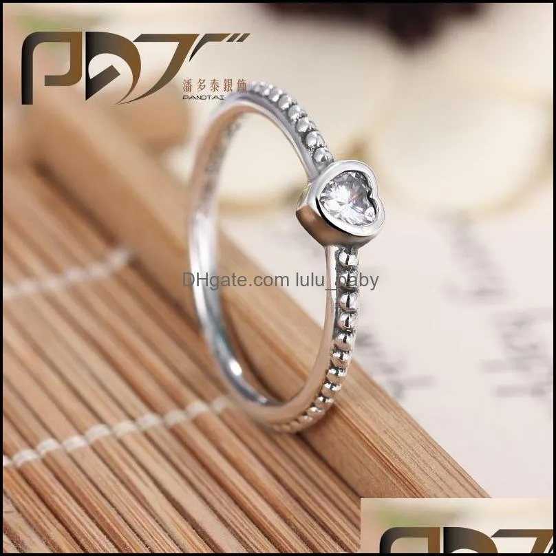 925 silver heart ring fit pandora cz anniversary jewelry for women christmas gift