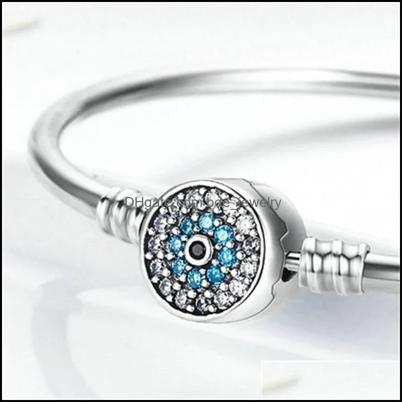 real 925 sterling silver blue lucky evil eyes eye of guarding bracelets bangles diy accessories jewelry