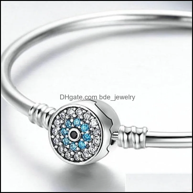 real 925 sterling silver blue lucky evil eyes eye of guarding bracelets bangles diy accessories jewelry