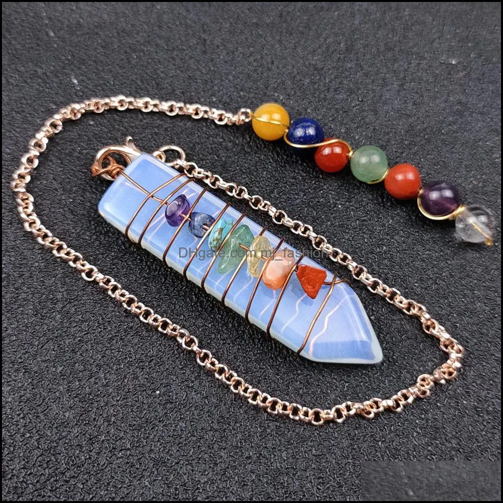 arrowhead chakra reiki healing pendulums natural stones pendant amulet crystal meditation hexagonal pendulum for men women