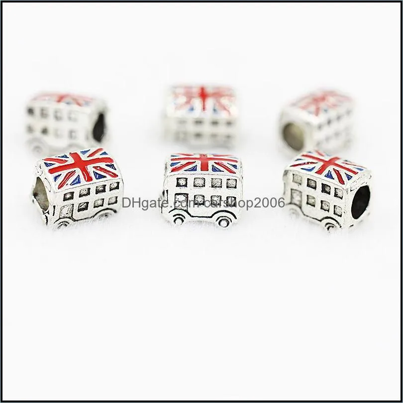 british bus oil dripping charm bead 925 silver plated fashion women jewelry stunning design european style for diy bracelet 51 w2