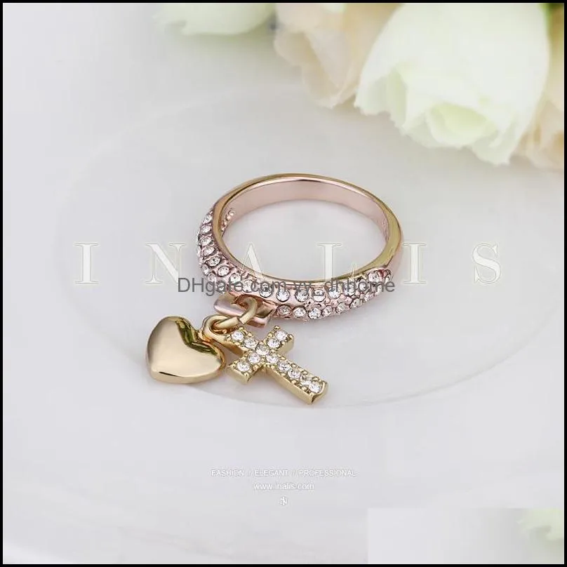 heart rings beautifully rose gold filled wholesale 18k gold diamond engagement rings fashion jewelry cross diamond rings