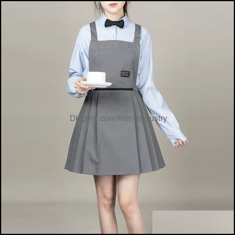 aprons salon hairdressing nail coffee shop apron dress woman waiter work overalls bibs home kitchen cooking cleaning pinafore canvas