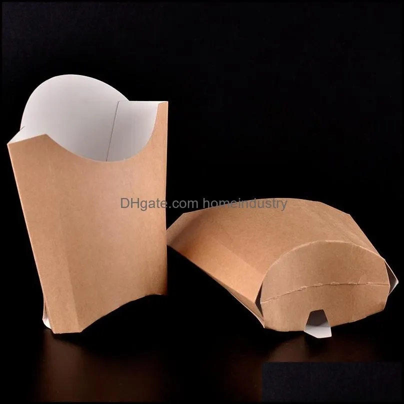 fashion kraft paper french fries cup disposable fried chicken wings popcorn box cup party dessert container 100pcs/lot sk727