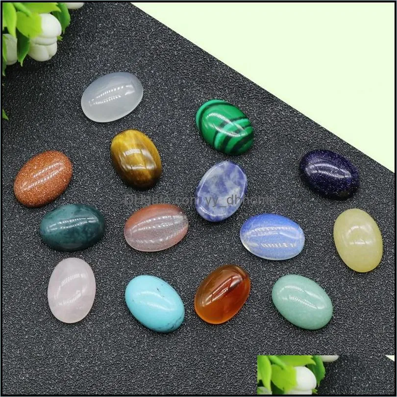 10x14mm flat back assorted loose stone oval cab cabochons beads for jewelry making healing crystal wholesale