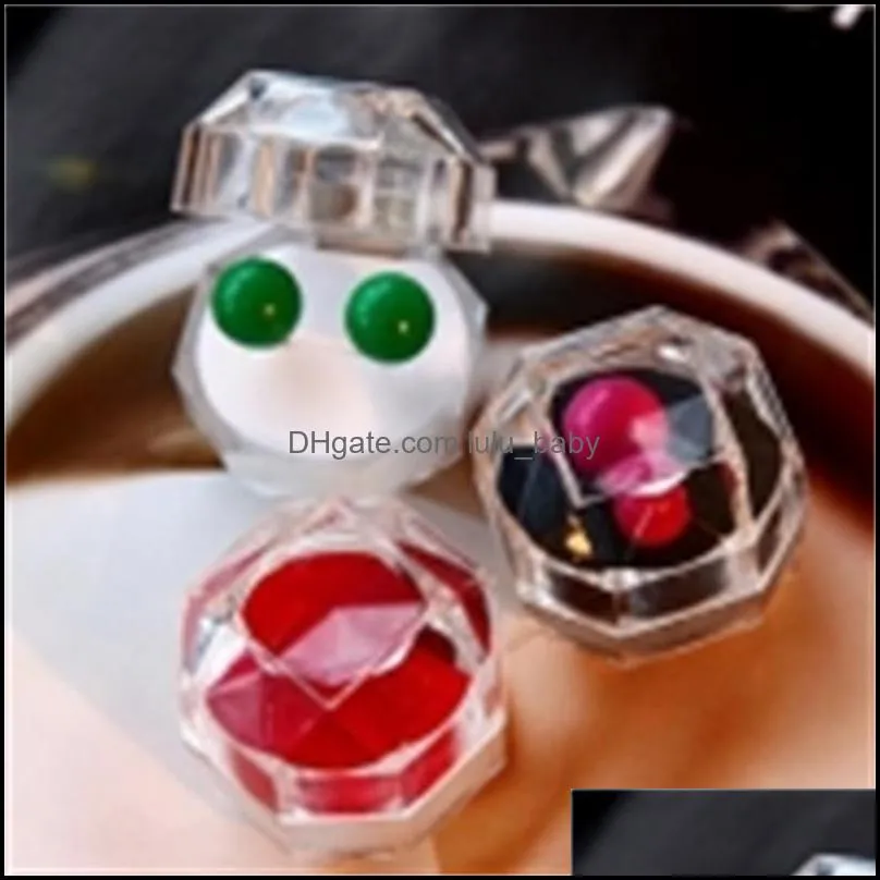 3colors 60pcs rings box jewelry clear acrylic wedding gift ring stud dust plug 314 q2