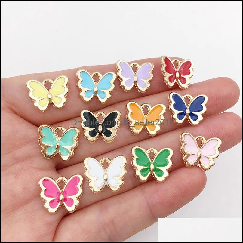 charms 120 drops of oil butterfly accessories diy korean jewelry alloy small pendants bracelet 61 e3