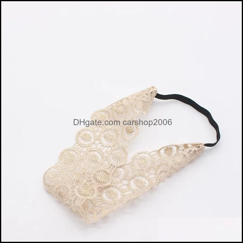 s1555 europe fashion women`s lace headband elastic headband ladies elegant lace hair band c3