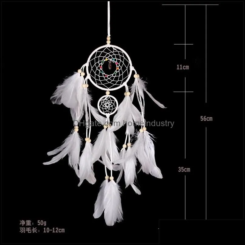 originality dream catcher wind chime net two rings study room wall hanging feather simplicity decoration pendant gift pink hot sale 10ms