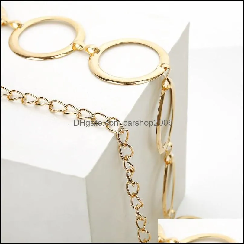 simple metal ring chain body chain female personality retro cold wind geometric waist chains 20220222 t2