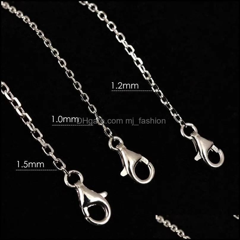 silver stainless steel chain necklace wholesal 1.5mm 2mm 3mm o chains fit diy pendant jewelry making bulk
