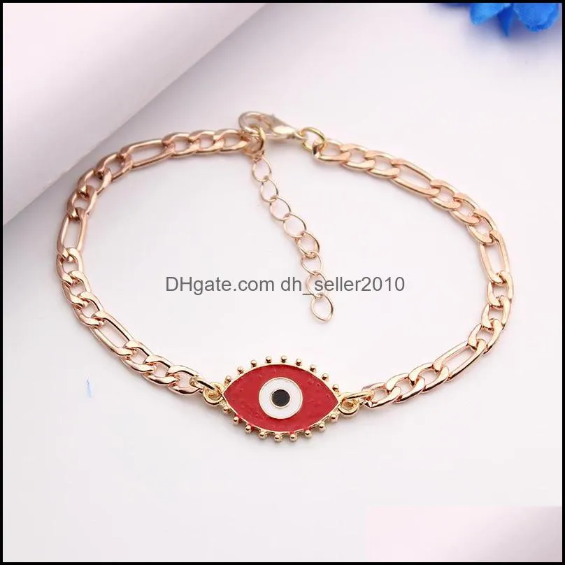 s2305 fashion jewelry turkish symbol evil eye bracelet figaro chain bracelets c3