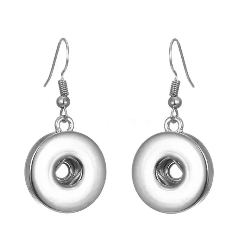 noosa snap button earring metal drop earrings snap ear jewelry fit 12mm 18mm snap buttons simple earrings women