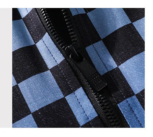 Men's Jackets Fashion Brand Hoodie New Arrival Letter Sleeve Cotton Fashion Checkerboard