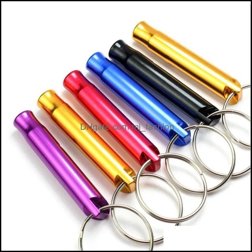 new novelty mini aluminum alloy whistle keyring keychain for outdoor emergency survival safety keyring sport camping hunting88 q2