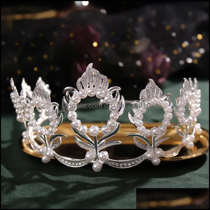 hair clips & barrettes bridal crown headwear luxury alloy rhinestones inlaid headband for female wedding birthday accessories 3408 q2