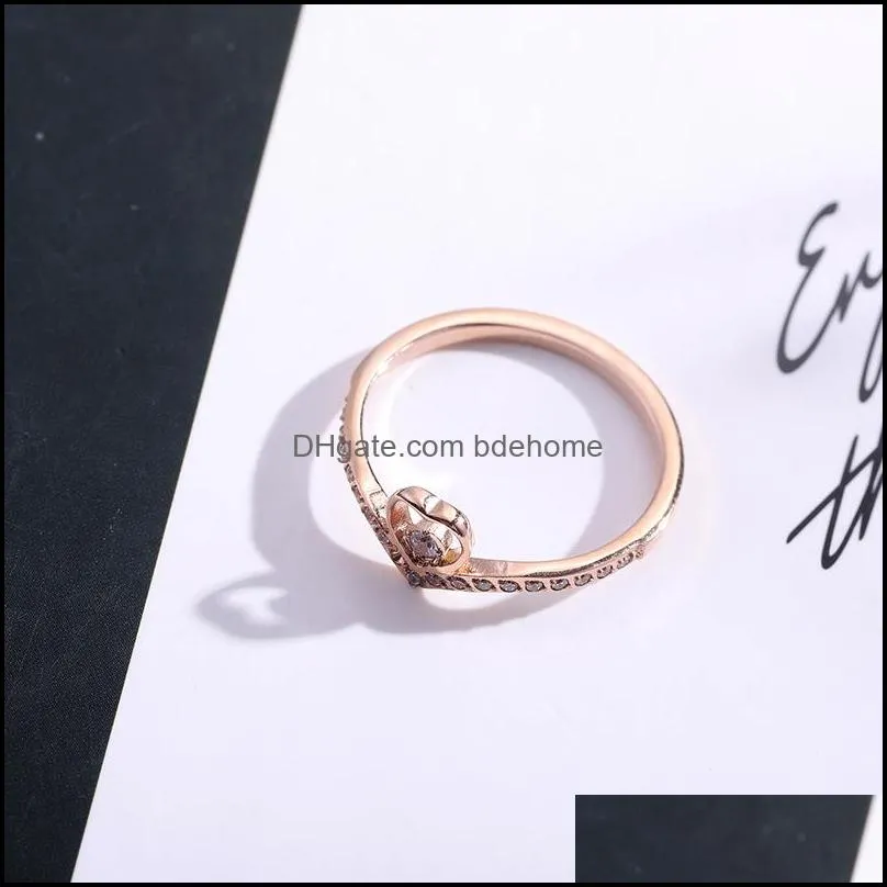 wedding rings fashion women titanium steel heart jewelry rosegold for lovers anniversary party gifts 3398 q2