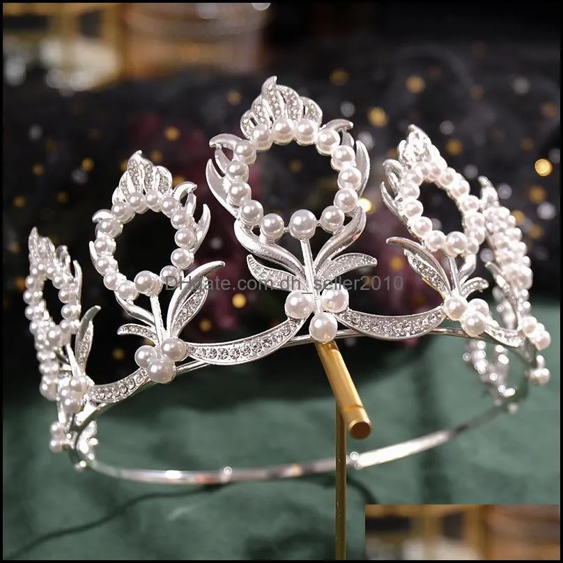 hair clips & barrettes bridal crown headwear luxury alloy rhinestones inlaid headband for female wedding birthday accessories 3408 q2