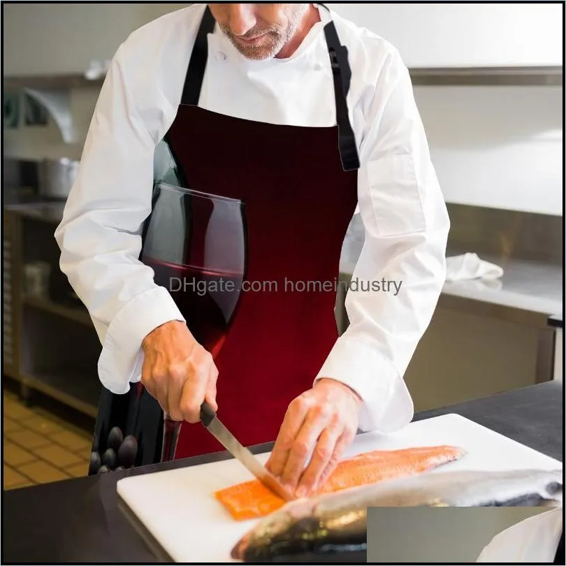 aprons red wine grape fruit printed kitchen cooking baking canvas sleeveless for women man kids home delantal cocina