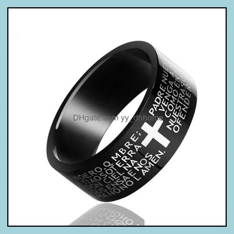 mens rings cross stainless steel rings brand crosses ring men wholesale black stainless steel jewelry men`s rings