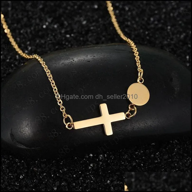 female cross pendant necklace stainless steel statement chokers necklaces for women religious jewelry neckless birthday gifts1 415 q2