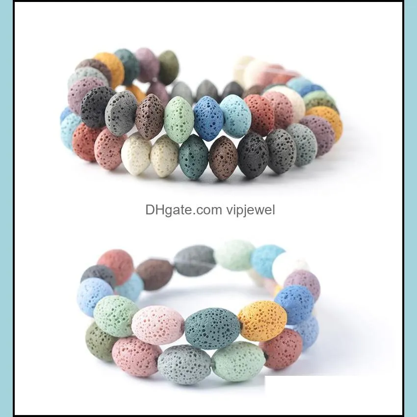 assorted volcanic lava stone loose beads diy essential oil diffuser charm bracelets jewelry making accessories
