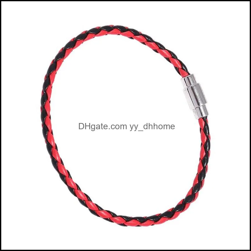 creative insurance magnetic bracelet men and women leather rope braided leather bracelet couple bracelet jewelry
