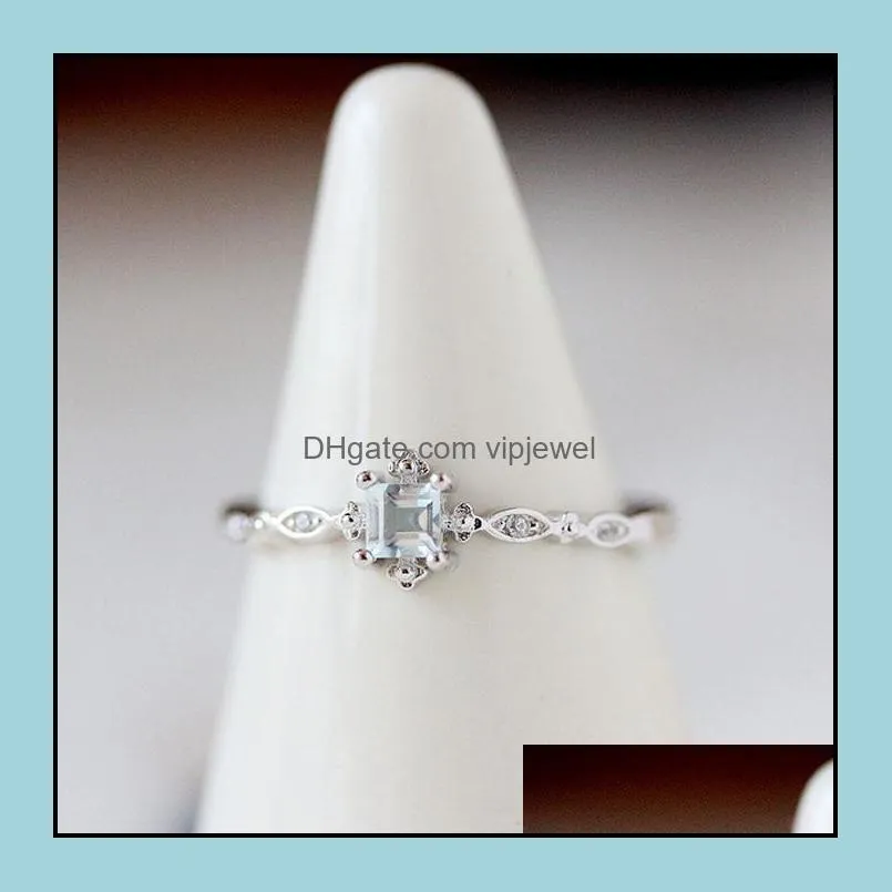 light crystal rings goose diamond rings for women engagement wedding jewelry accessory size 6-10