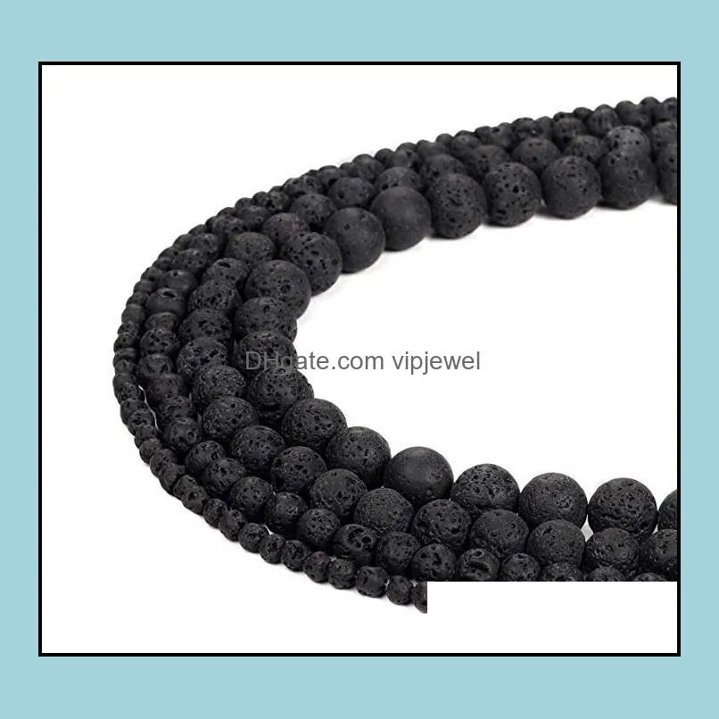 loose 8mm natural rock lava stone round beads for making jewelry necklace bracelet earrings rings craft healing raw volcanic gemstone quartz