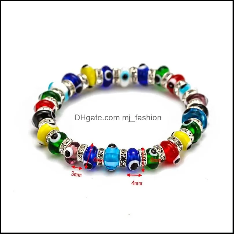 s2285 fashion jewelry colorful evil eye bracelet blue eyes elastic beaded bracelets c3