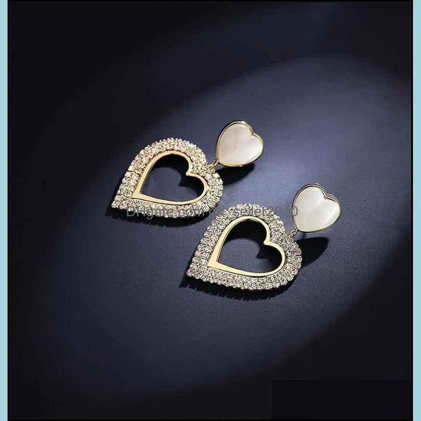 s2144 fashion jewelry hollowed heart dangle earrings s925 silver post hearts stud earring c3