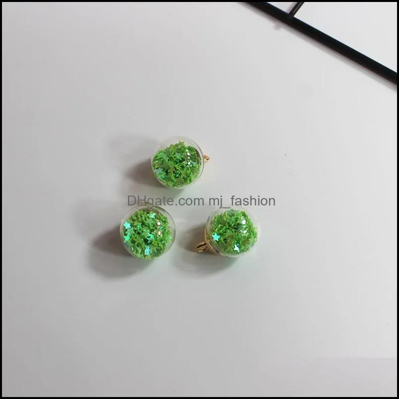 s1823 hot fashion jewelry colorful diy glass ball pendant beads bag mobile phone clasp pendant earrings accessories c3