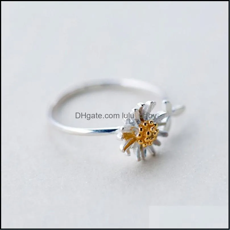 vintage daisy flower ring for women korean style adjustable opening finger rings bride wedding engagement statement jewelry gift 20220226