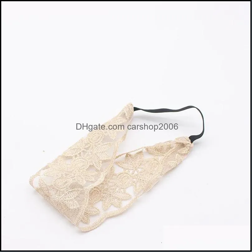 s1555 europe fashion women`s lace headband elastic headband ladies elegant lace hair band c3