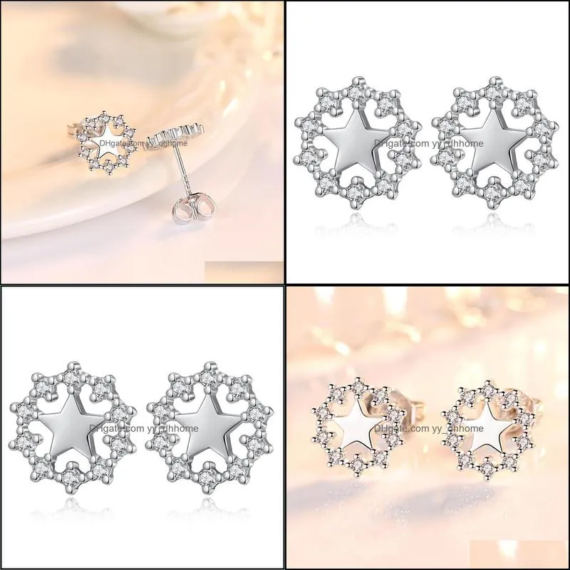 exaggerated fashion star earrings earrings personality simple five-pointed star earrings fashion nebula zircon earring beautiful