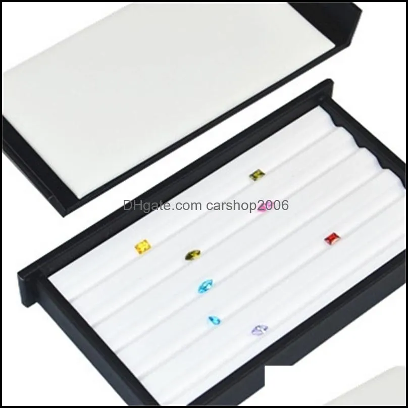 new quality mute magnet cover superior leather diamond display box mini stone storage case gemstone jewelry holder 641 q2