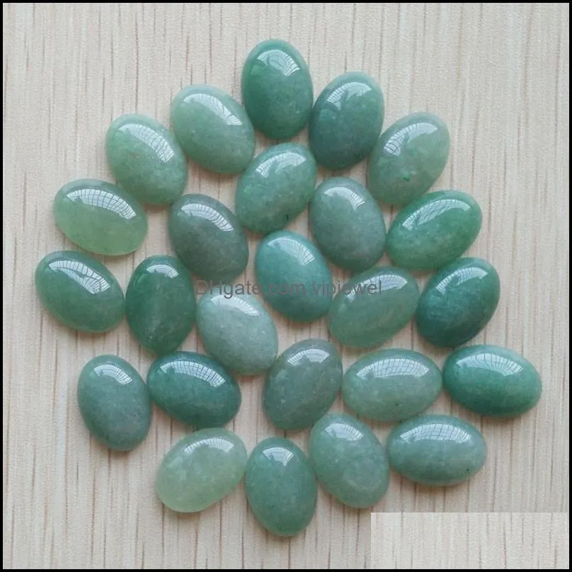 natural stone mixed oval flat base cab cabochon cystal loose beads for necklace earrings jewelry & clothes accessories making wholesale