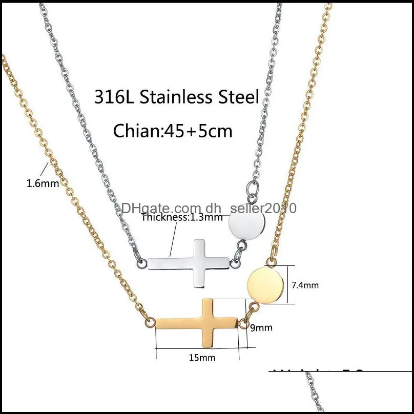 female cross pendant necklace stainless steel statement chokers necklaces for women religious jewelry neckless birthday gifts1 415 q2