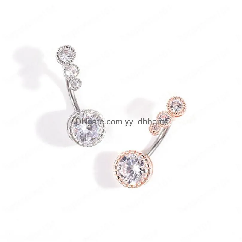 sexy belly button rings navel piercing bar crystal zircon dangling ombligo party stud barbell for woman body jewelry