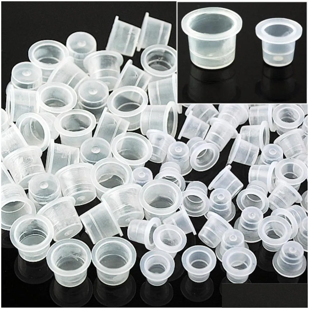 wholesale 200 pcs/lot tattoo ink caps plastic cups supplies medium/small 16mm/12mm 100pcs small size add medium shipp1